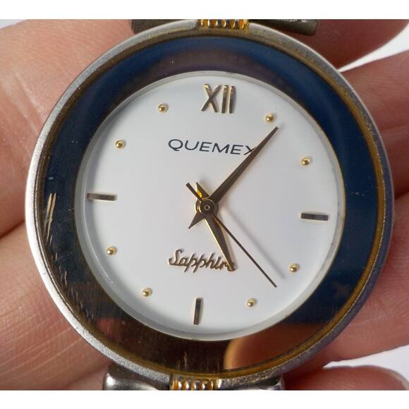 Quemex Sapphire Women Wrist Watch Silver Metal Untested - Picture 13 of 13